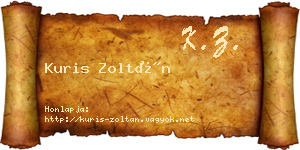 Kuris Zoltán névjegykártya