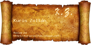 Kuris Zoltán névjegykártya